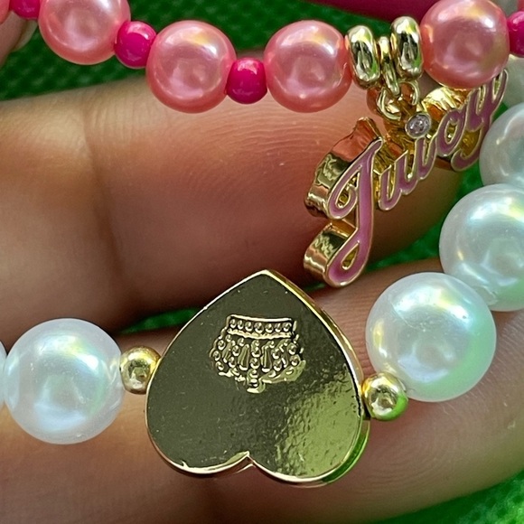Juicy Couture bracelet,Juicy Couture Kids Pink and White Beaded Bracelets - Picture 7 of 9
